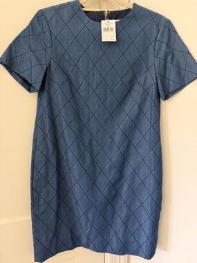Kate Spade Blue Diamond-Quilt Shift Dress